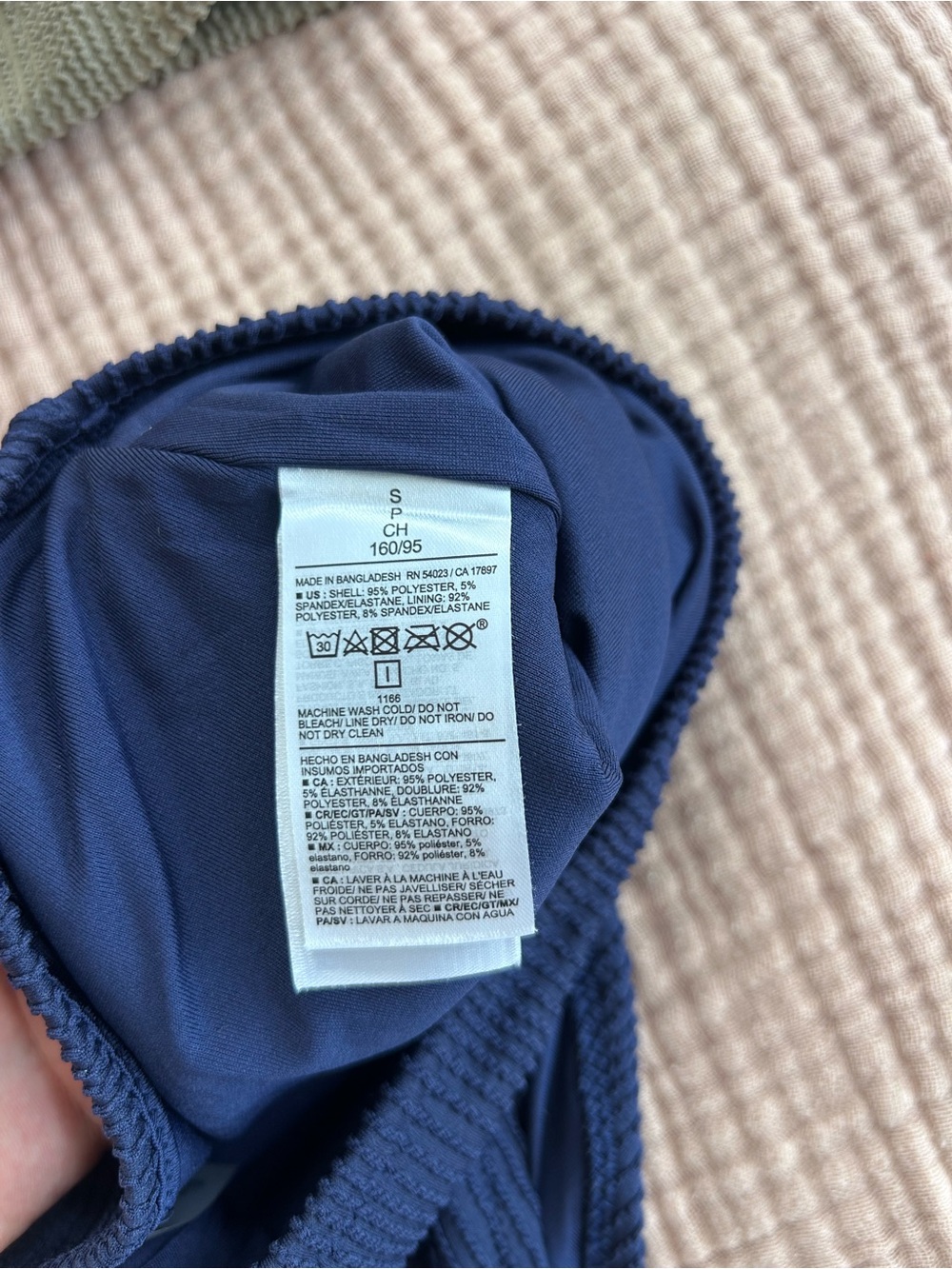 Old Navy Ribbed Two-Piece Bikini Set in Sage Green & Cobalt Blue - Picture 4 of 5